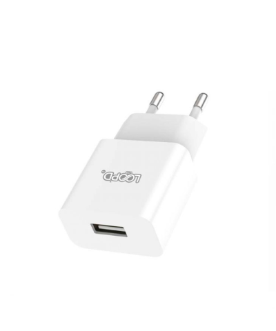 Loopd Lite 1 Port USB Wall Charging Adapter - White